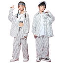 キッズダンス衣装 総柄 上下セット Tシャツ キッズ ダンス 男の子 女の子 ダンス衣装 半袖 パンツ jazz hiphop 韓国 子供服 ヒップホップ 衣装 ガールズ キッズ 子供服 大人 演出服 おしゃれ 練習着 普段着 舞台用 団体服 ステージ ダンスウェア ジュニア 黒 白