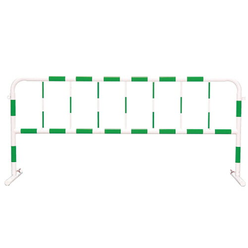 樂天商城 - 公団型バリケード 白/緑（反射） 900×2000 パイプバリケード 鉄柵 スチール 工事