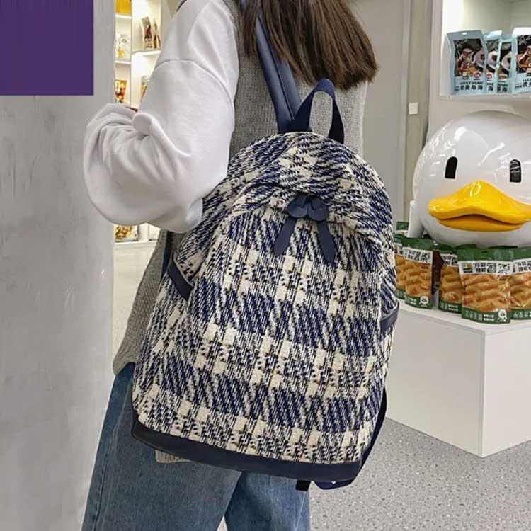 軽量 レディース カジュアル 学生 リュックサック 高校生 おしゃれ シンプル リュック 中学生 ギフト デイパック 小さめ チェック柄 上品 きれいめ 通学 通勤 旅行 プレゼント 可愛い 3