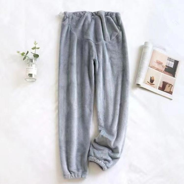 リラックス ふわふわ ゆったり パジャマ ウエスト調整可能 マタニティ 秋 無地 可愛い 大きいサイズ ルームパンツ 暖かい あったか 長ズボン 冬 もこもこ 3
