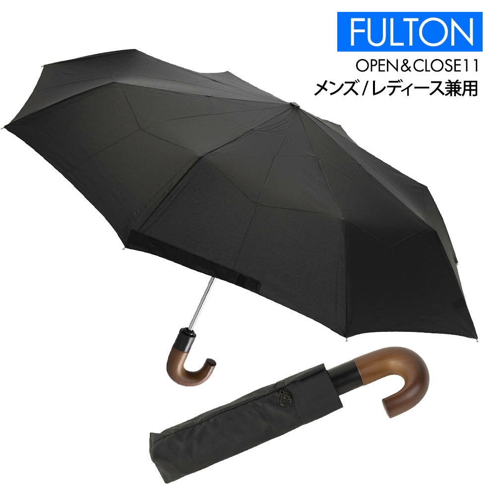 FULTON フルトン メンズ レディース 傘 折りたたみ傘 雨傘 アンブレラ 自動開閉 英国王室御用達 E514 OPEN＆CLOSE Automatic Folding Umbrella Black ブラック (JC)