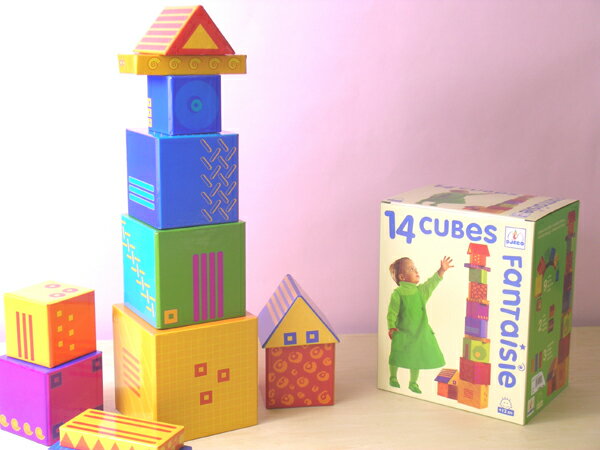 DJECO(ジェコ）の知育玩具（紙の積み木）　通販・14CUBES ファンタジーキューブ