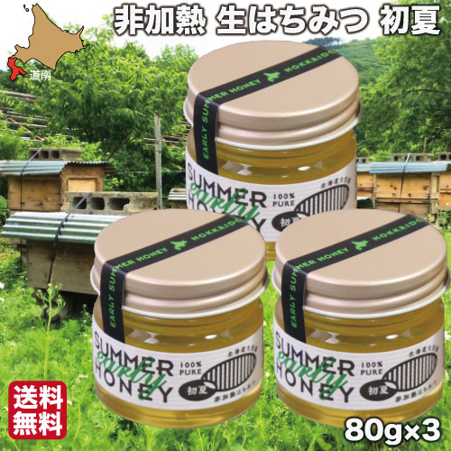【P+2倍 09日20:00-16日9:59迄】 はちみつ 非加熱 国産 生蜂蜜 初夏 80g×3 純粋 ハチミツ 北海道 母の日 ギフト 大沼ガロハーブガーデン