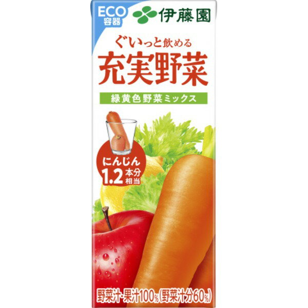 【クーポンで最大20％OFF】 【ケース販売】伊藤園 紙充実野菜緑黄色野菜ミックス200ml 【×48本セット】【代引不可】