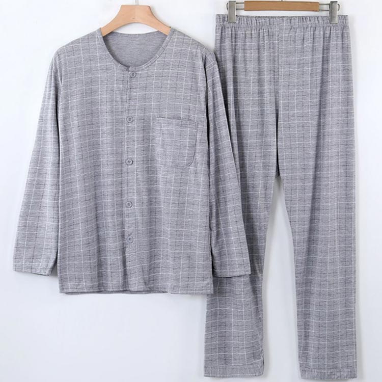 パジャマ 長袖 前開き ロングパンツ 上下セット チェック柄 100%綿 寝巻き メンズ 男性 秋 冬 ルームウェア セットアップ 長袖 長ズボン ナイトウェア 部屋着 おしゃれ ナチュラル 40代 50代 60代 70代 80代 高齢者 シニアファッション 入院 敬老の日 プレゼント 【送無】