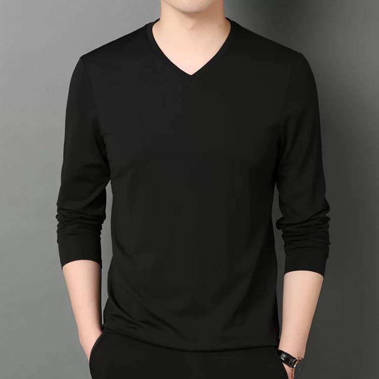 2点セット 長袖tシャツ Vネック スリム 細...の紹介画像2