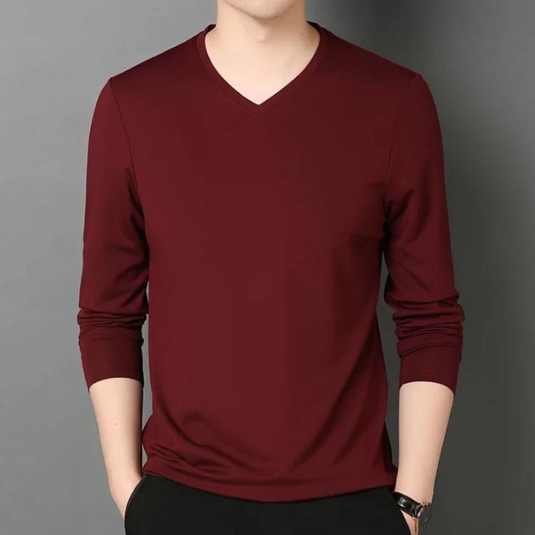 2点セット 長袖tシャツ Vネック スリム 細...の紹介画像3