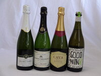 セレクション辛口スパークリングワインス4本セット750ml×4本(フランス1本 オーストラリア1本 スペイン2本)