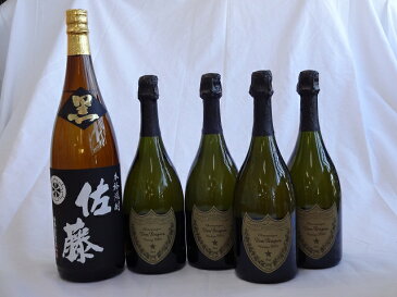 パーティー祝乾杯酒 30人分セット ドンペリニヨン 白 正規輸入品750ml×4本 (100ml×30人分) 芋焼酎 佐藤 黒1800ml