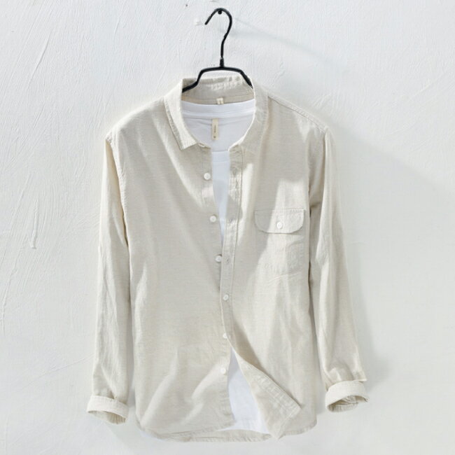 Rakuten - 【トップス・シャツ】綿麻リネン 長袖シャツ 麻シャツ カジュアル ファッション