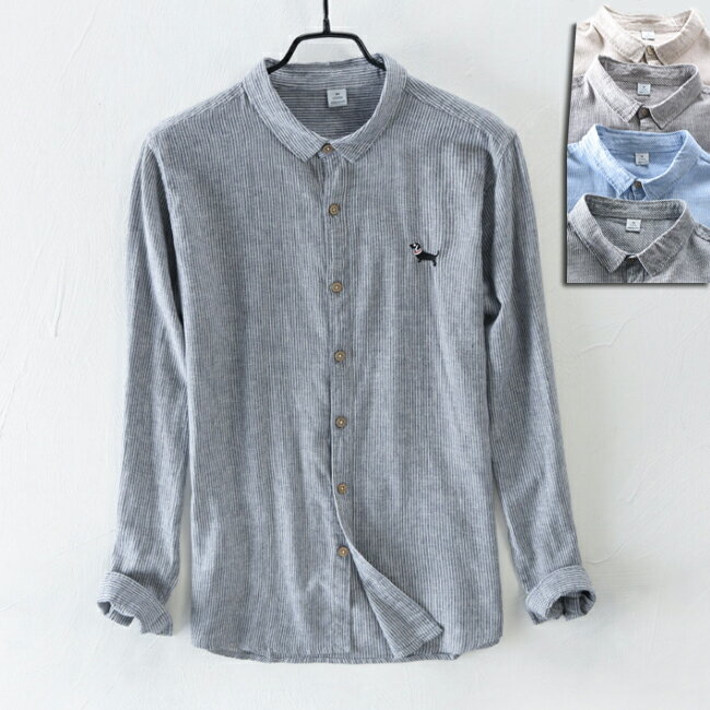 Rakuten - 【トップス・シャツ】綿麻リネン 長袖シャツ 麻シャツ カジュアル ファッション