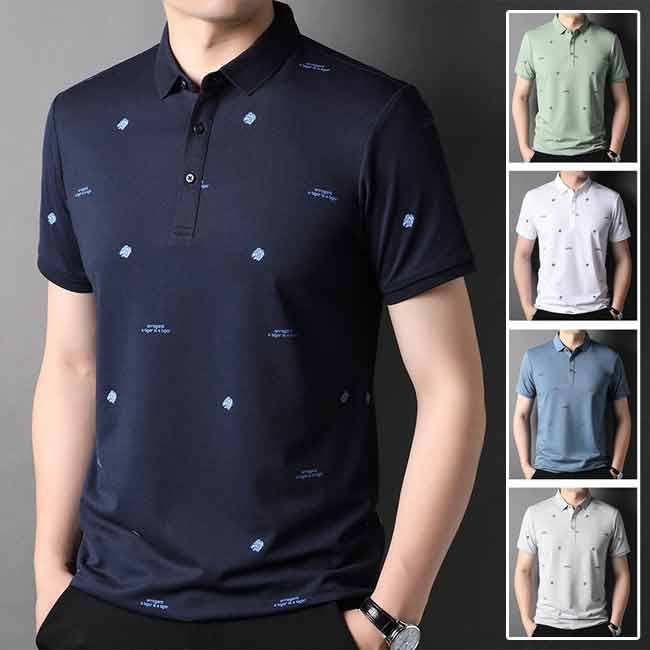 Rakuten - 【トップス・ポロシャツ】POLOシャツ 半袖 絹糸 シルク 涼しい 通気性 無地