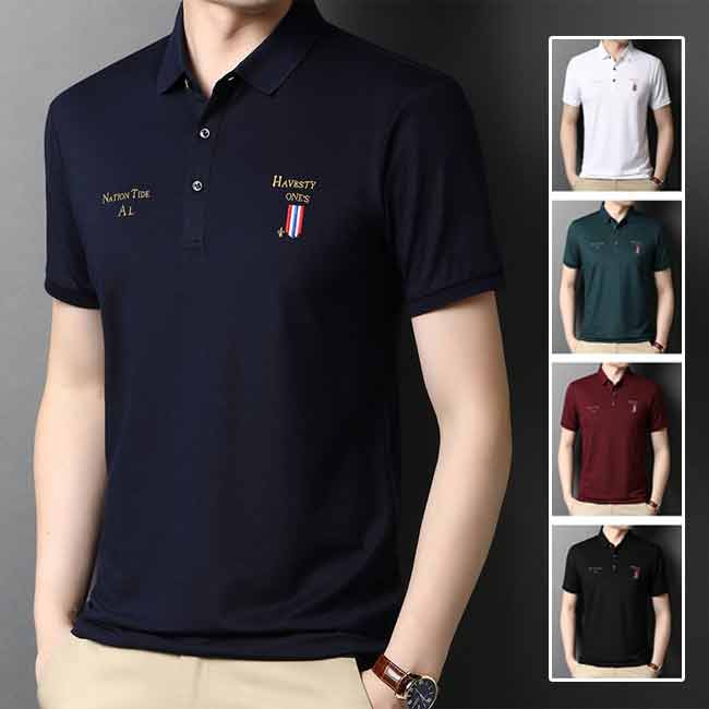 Rakuten - 【トップス・ポロシャツ】POLOシャツ 半袖 絹糸 シルク 涼しい 通気性 無地