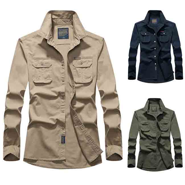 Rakuten - 【トップス・シャツ】長袖シャツ カジュアルシャツ メンズ ワークシャツ 開襟