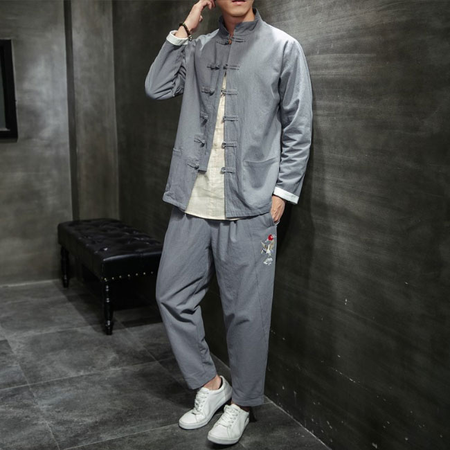 Rakuten - 【綿麻リネン・セットアップ】夏物 上下2点セット 綿麻シャツ パンツ 部屋着 メンズジャージ リネン 上下セット