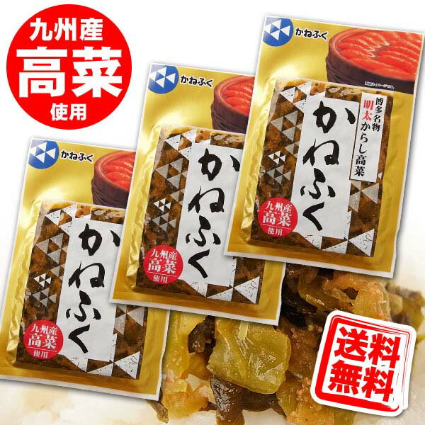 かねふく 明太 からし高菜 100g×3袋 お徳用 送料無料 (メール便/同梱・代引不可)