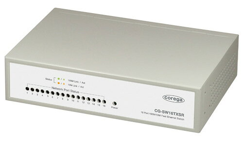 【通常在庫品】 CG-SW16TXSR コレガ 100M/10M スイッチングHUB （電源内蔵）