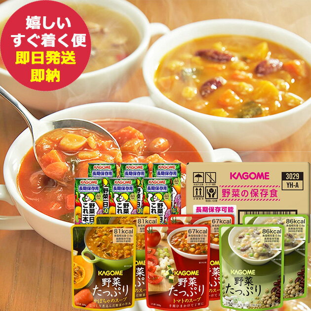 カゴメ 野菜の保存食セット YH-A 2人3食分 (あす楽) (賞味期限:2029年7月29日) 送料無料(北海道・沖縄を除く) 【 長期保存 非常食 備蓄 】【のし包装可】_