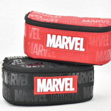 【1000円以上購入で全商品送料無料！】【メール便可】MARVEL マーベル ロゴシリーズ フルオープン ポーチ ペンケース 筆箱 レディース メンズ オールシーズン ブラック レッド MV-136 / MV-137 あす楽