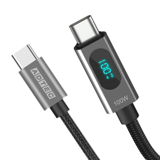 アドテック 100W 480Mbps スマートモニタリング Type-C to C ケーブル ディスプレイ付き【APC-V1210CC-U2-LEDD】 アドテック 100W 480Mbps スマートモニタリング Type-C to C ケーブル ディスプレイ付き【APC-V1210CC-U2-LEDD】