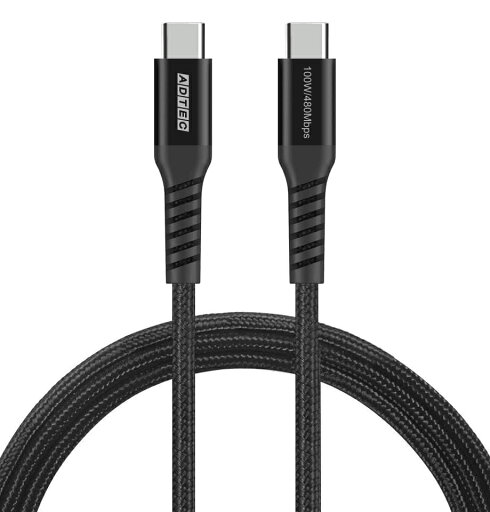 アドテック eMarker搭載 2m Type-C PD充電対応 100W(20V/5A)対応 USB2.0(480Mbps) ブラック APC-V2010CC-U2-BK アドテック eMarker搭載 2m Type-C PD充電対応 100W(20V/5A)対応 USB2.0(480Mbps) ブラック APC-V2010CC-U2-BK