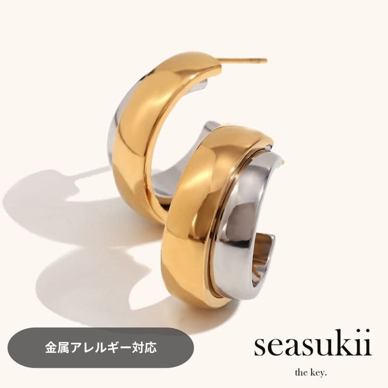Rakuten - ピアス ステンレスピアス フープピアス 金属アレルギー対応 ミックスカラー 大ぶりピアス 大人かわいい つけっぱなし お風呂OK 仕事 スーツ デイリー 大人かわいい デイリー 上品 きれいめ 韓国アクセサリー ギフト