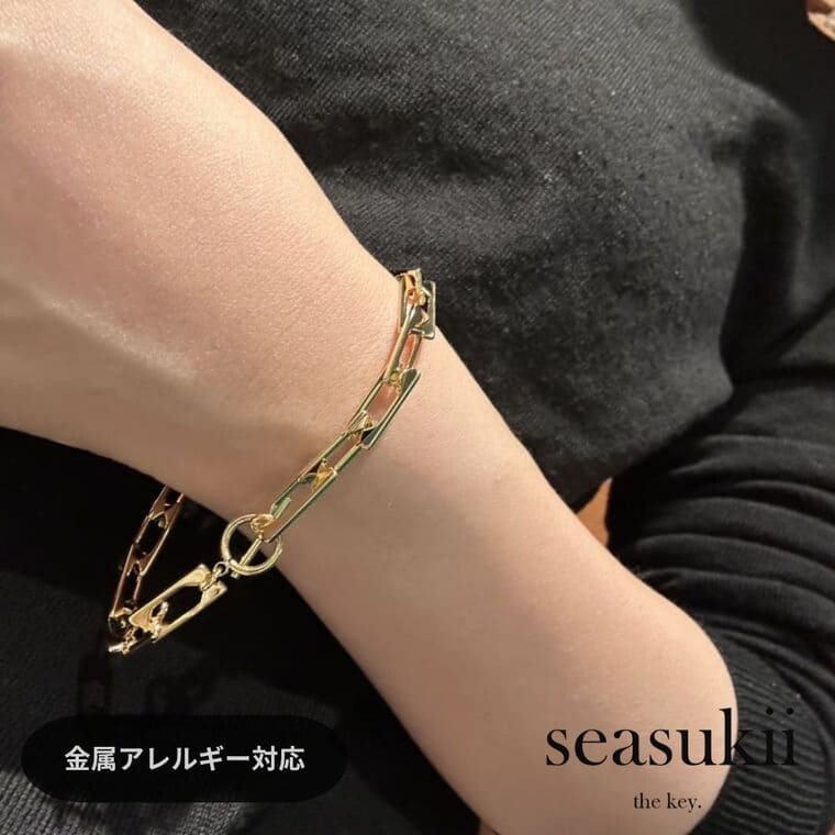 【楽天スーパーSALE 30％OFF】ブレスレット チェーンブレス ステンレス デザインチェーン 金属アレルギー対応 シンプル モード マンテル モード 錆びにくい 汗 プール 大人かわいい 上品 きれいめ 韓国アクセサリー プレゼント ギフト ママコーデ