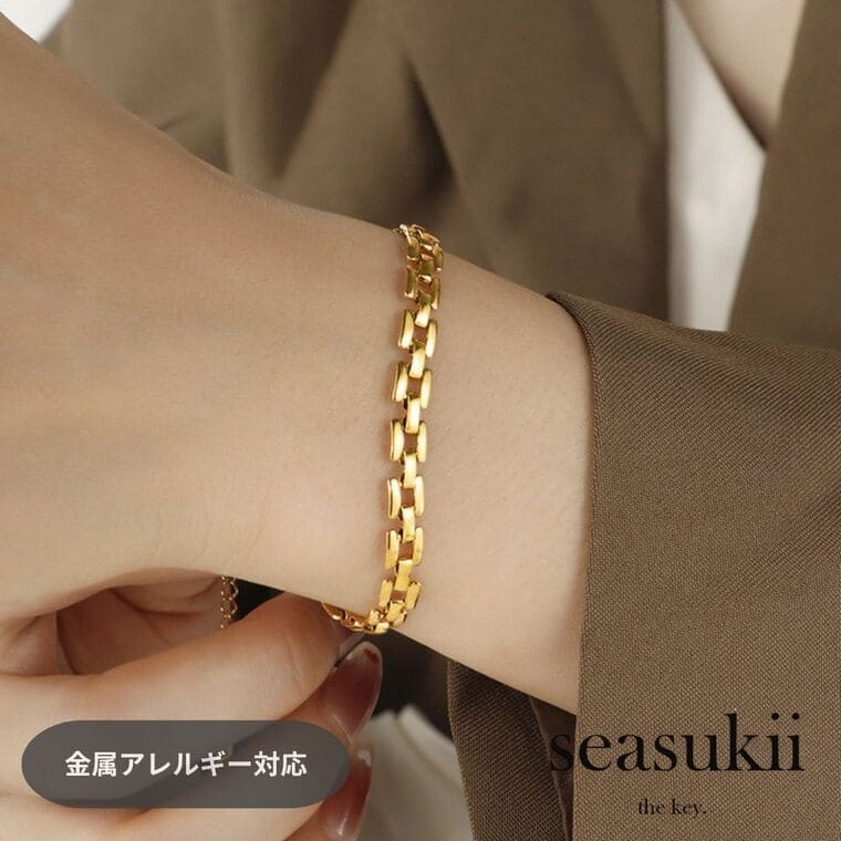 【12/4 20:00~全品50％OFFクーポンあり】ブレスレット スクエアチェーン シンプルデザイン ステンレスブレスレット チェーンブレスレット 汗 プール 錆びにくい つけっぱなし デイリー カジュアル 大人かわいい 上品 きれいめ 韓国アクセサリー プレゼント ギフト ママコーデ