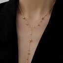 ボールラリエット ステンレスラリエット シンプルデザイン 華やか パーティー ラリエット Y字ネックレス 長さ調整可 ステンレスネックレス レディース ジュエリー アクセサリー デイリー 韓国アクセサリー プレゼント ギフト ママコーデ