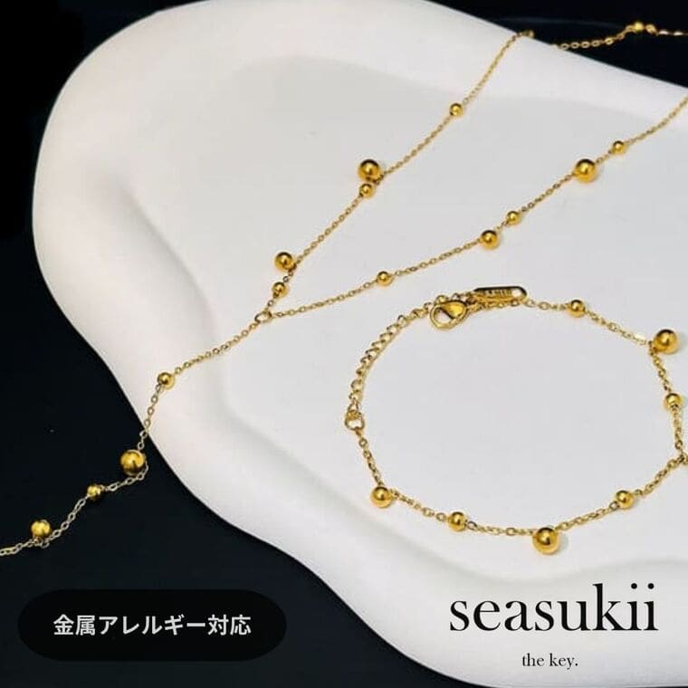 【12/4 20:00~全品50％OFFクーポンあり】ボールラリエット ステンレスラリエット シンプルデザイン 華やか パーティー ラリエット Y字ネックレス 長さ調整可 ステンレスネックレス レディース ジュエリー アクセサリー デイリー プレゼント ギフト