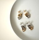 ピアス 両耳用 ミックスカラー チェーンピアス コンビカラー シンプル ガラス 真鍮 チタンポスト オフィスカジュアル カジュアル レディース 大人かわいい デイリー 上品 きれいめ