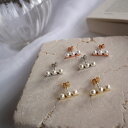 ピアス パールピアス シンプル パールアクセ 上品 セレモニー デイリー 縦長ピアス 横長ピアス レディース ジュエリー 大人 大人かわいい 上品 きれいめ 韓国アクセサリー プレゼント ギフト ママコーデ(4)