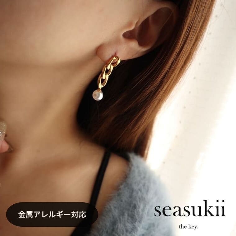 ピアス 両耳用 アシンメトリー チェーンピアス ステンレスピアス パールピアス シンプル カジュアル レディース ジュエリー 大人 大人かわいい デイリー 上品 きれいめ プレゼント ギフト【&TEAM MAKIさん着用】