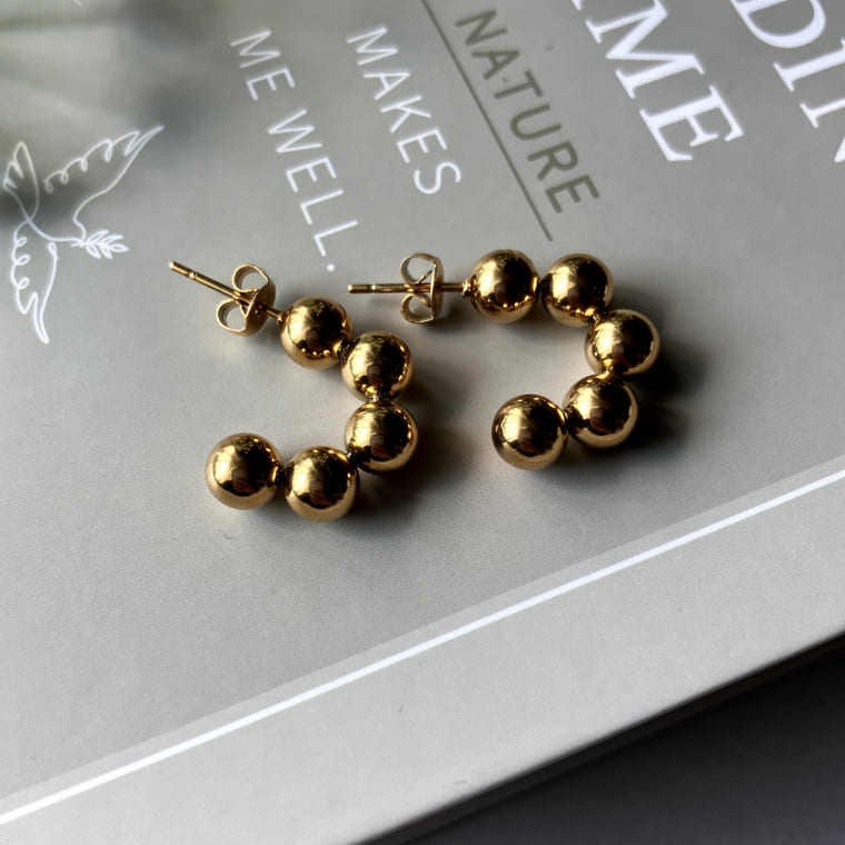 391p 横1.5cm・縦2.0センチの両耳用 程よい大きさのつぶつぶがフープピアスが登場しました！ ゴールド seasukii シースキー 【送料無料】