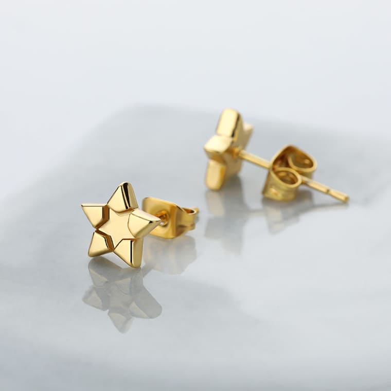ピアス 両耳用 星 スター 真鍮 ミニピアス 小さめ ダブルスター オフィス 仕事 オフ かわいい 小ぶり レディース ジュエリー 大人 大人かわいい 上品 きれいめ 韓国アクセサリー プレゼント ギフト ママコーデ