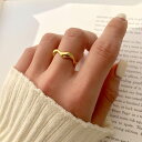 フリーサイズ リング 指輪 ウェービー 細め デザインリング ファッションリング ウェーブ 真鍮 大人かわいい デイリー 上品 きれいめ プレゼント