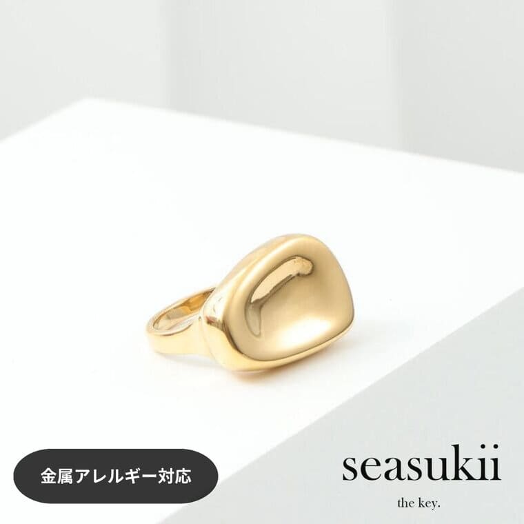 308r 3サイズあります ちゅるん＆ぷっくり そしてツヤ感のある大ぶりニュアンスリング！ ゴールド seasukii シースキー 【送料無料】