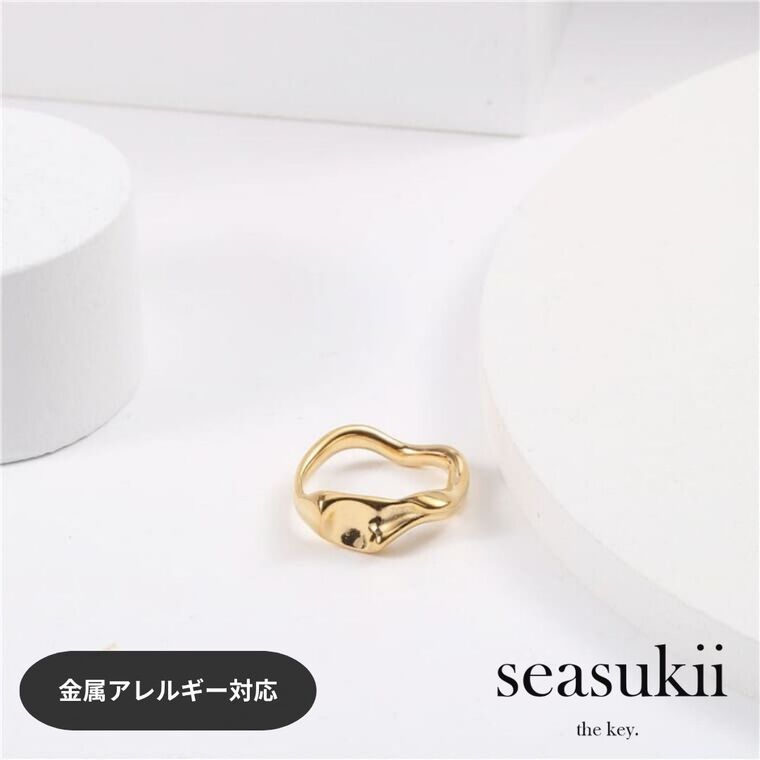 【12/4 20:00~全品50％OFFクーポンあり】リング 指輪 11号 14号 16号 ステンレスリング ウェーブリング 金属アレルギー対応 デイリー ワンポイント シンプルデザイン 人差し指 韓国アクセサリー プレゼント ギフト