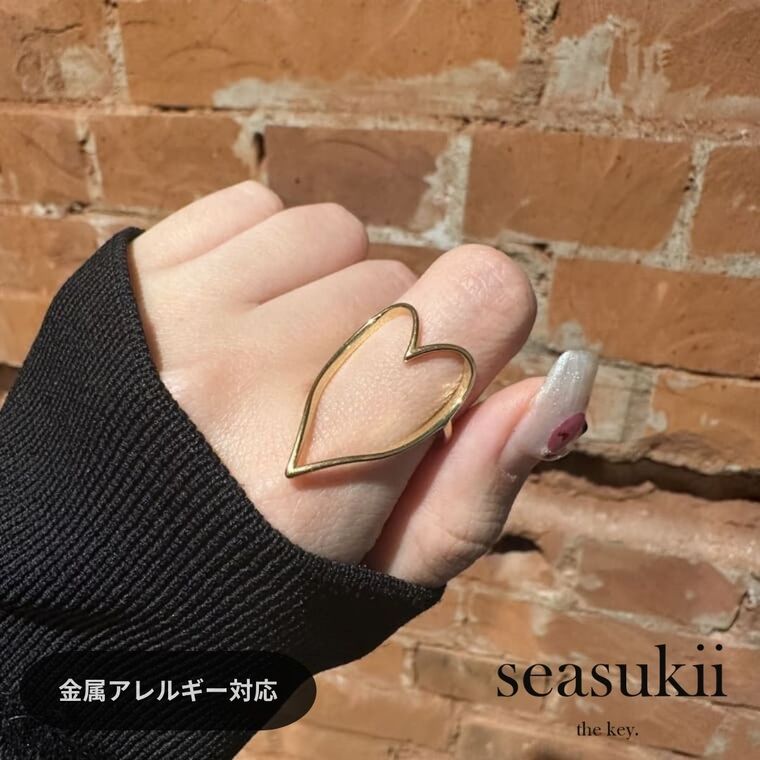 【楽天スーパーSALE 10％OFF】リング 指輪 11号 14号 16号 ステンレスリング ハートリング 大ぶり カジュアル 金属アレルギー対応 デート ワンポイントリング シンプルデザイン 人差し指 韓国アクセサリー プレゼント ギフト 20代 30代 40代 50代 ママコーデ