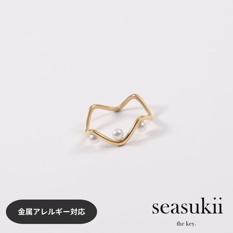 【楽天スーパーSALE 10％OFF】zigzagパールリング ステンレス製 パールリング リング 指輪 11号 14号 16号 ステンレスリング 金属アレルギー対応 デザインリング 韓国アクセサリー プレゼント ギフト 20代 30代 40代 50代 ママコーデ