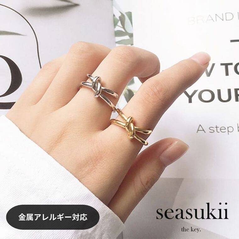 【12/4 20:00~全品50％OFFクーポンあり】リング ノットリング 金属アレルギー対応 ステンレスリング 9号 11号 14号 16号 リング 指輪 デザインリング シンプルデザイン つけっぱなし 韓国アクセサリー プレゼント ギフト