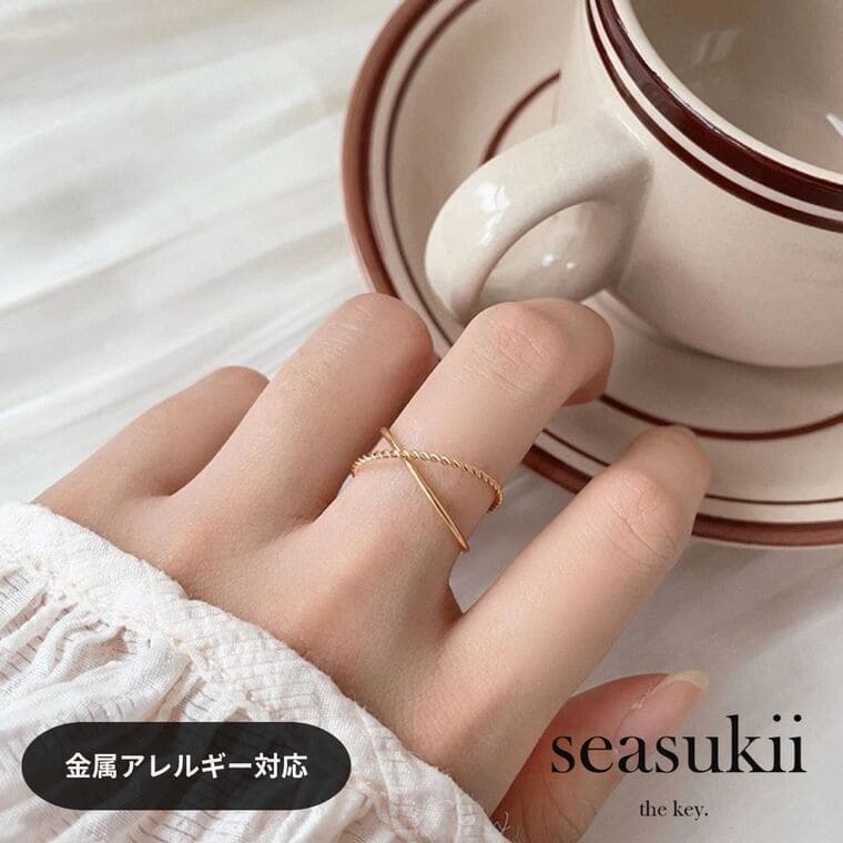 【12/4 20:00~全品50％OFFクーポンあり】ステンレス二連リング 11号 14号 16号 19号 華奢リング ステンレスリング デザインリング 二連リング 金属アレルギー対応 韓国アクセサリー プレゼント ギフト 20代 30代 40代 50代 ママコーデ