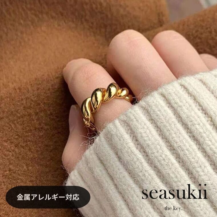 【12/4 20:00~全品50％OFFクーポンあり】リング 指輪 クロワッサンリング ステンレス 金属アレルギー対応 11号 14号 16号 指輪 重ね付け つけっぱなし デイリー プレゼント ギフト