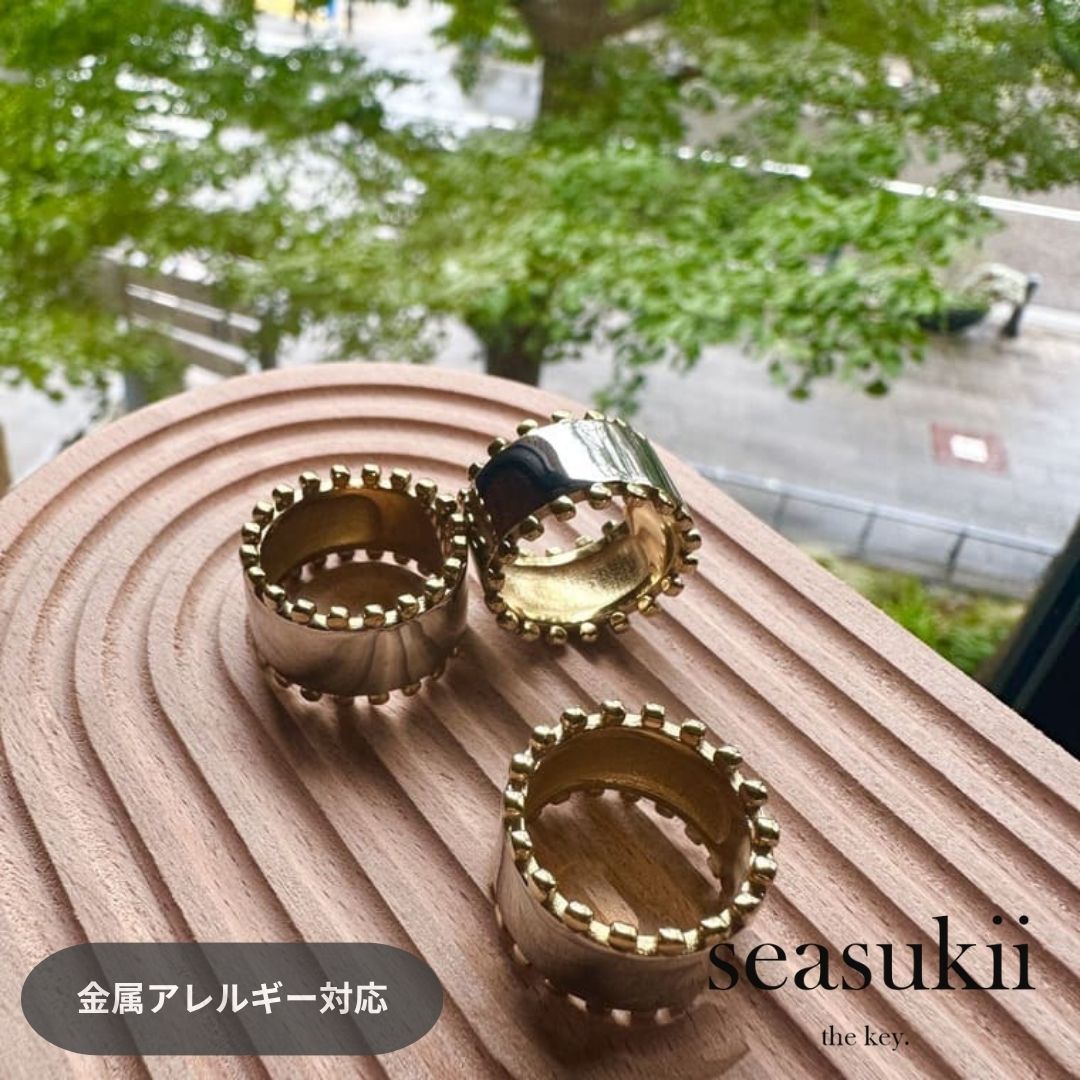 【12/4 20:00~全品50％OFFクーポンあり】リング ミックスカラー 金属アレルギー対応 つけっぱなし 11号 14号 16号 ステンレスリング 幅広 バイカラー ミックスカラー ワンポイント 韓国アクセサリー プレゼント ギフト