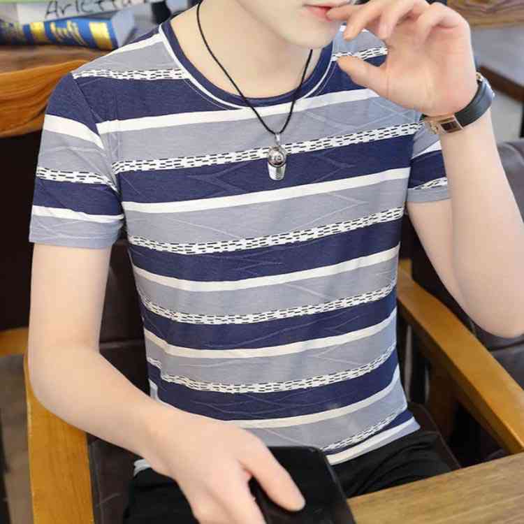 ボーダー Tシャツ 半袖 メンズ トップス 半袖tシャツ カットソー ラウンドネック 着痩せ 大きいサイズ ボーダー 涼しげ カジュアル 夏 送料無料 韓国風 おしゃれ S M L XL 2XL 3XL