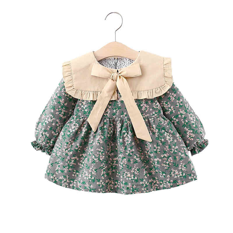 子供服 女の子 ワンピース 花柄 リボン かわいい プリンセス 長袖 ドレス ベビー服...