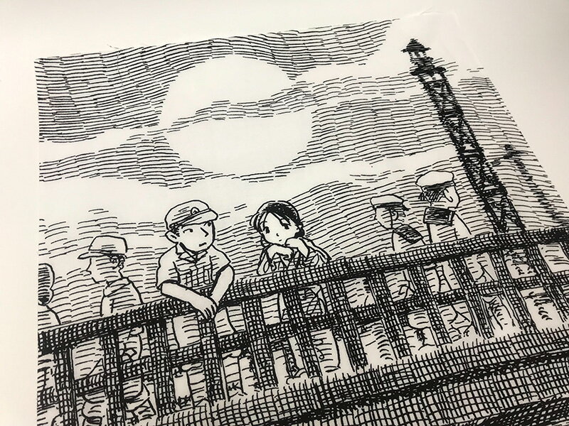 手ぬぐい 「 この世界の片隅に ( 小春橋のデエト )」 メール便可 このせか すず 周作 こうの史代 映画 グッズ コレクション 手拭い 手拭 てぬぐい 和雑貨 綿100％ ハンカチ タオル かわいい おしゃれ