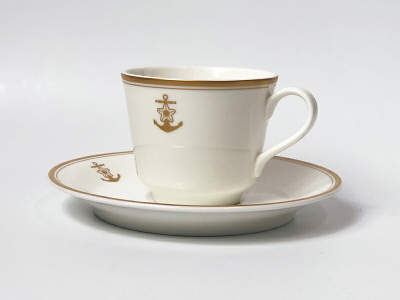 コーヒーカップ&ソーサー(桜に錨)鳴海製陶製