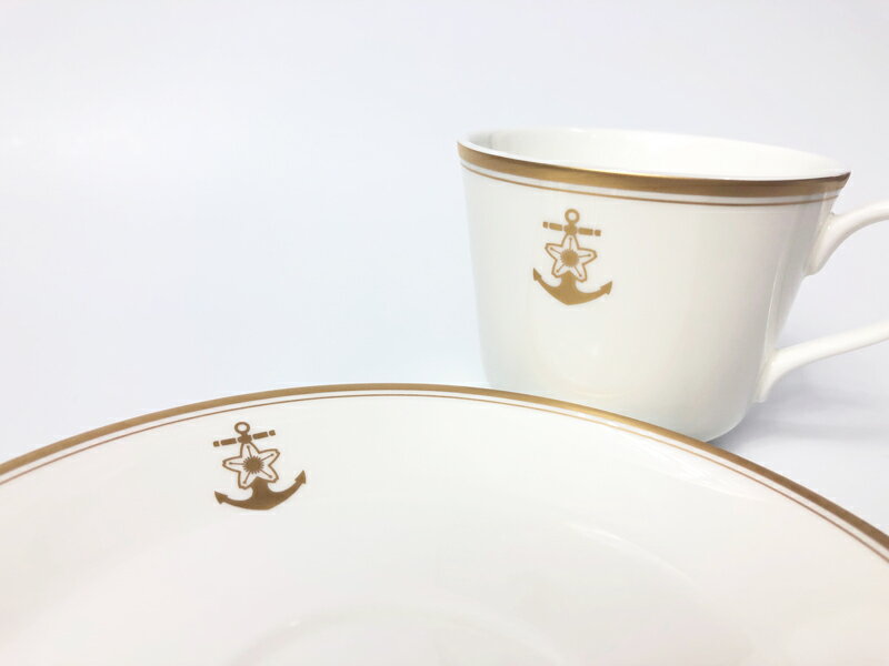 コーヒーカップ&ソーサー(桜に錨)鳴海製陶製