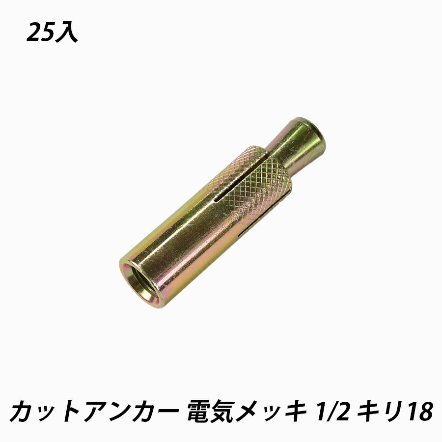 【7/26(土)01時59分まで全品ポイント10倍】カットアンカー 1/2 キリ18 25個 配管 軽天 空調 ケーブルラック 足場 ホーク